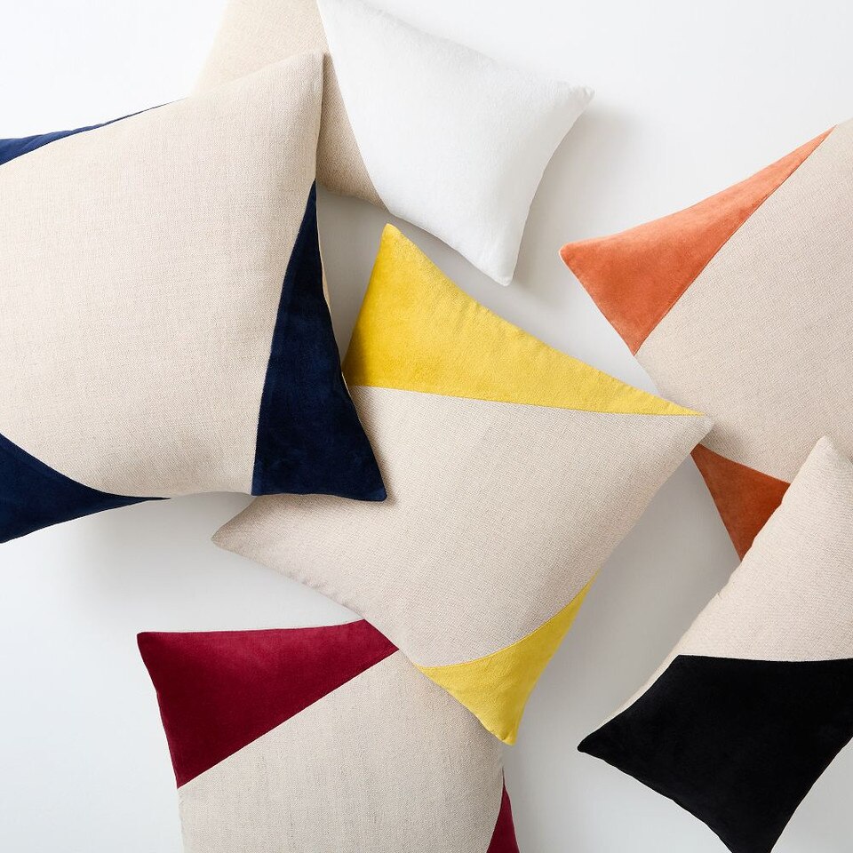 Cotton Linen & Velvet Corners Pillow Cover West Elm Australia